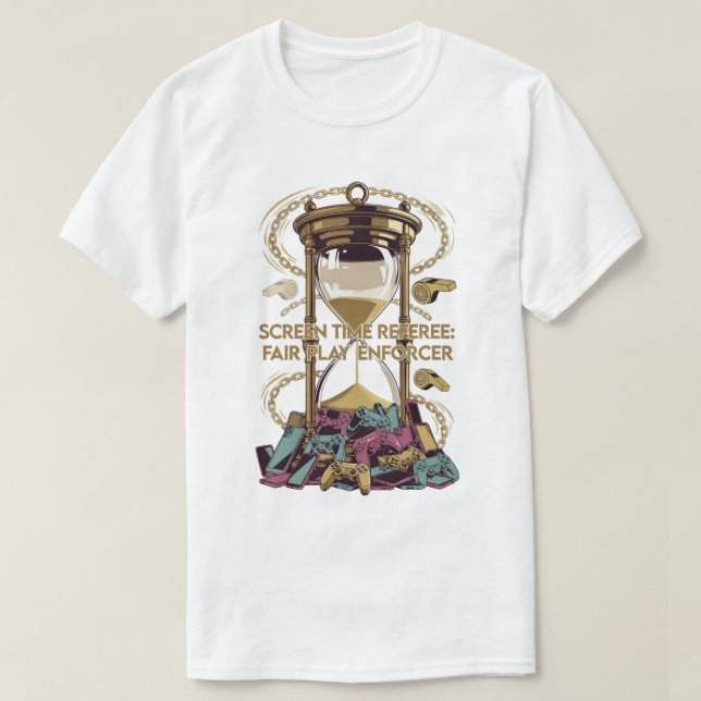 Screen Time Referee T Shirt, Fair Play Enforcer T-Shirt (Design vorne)