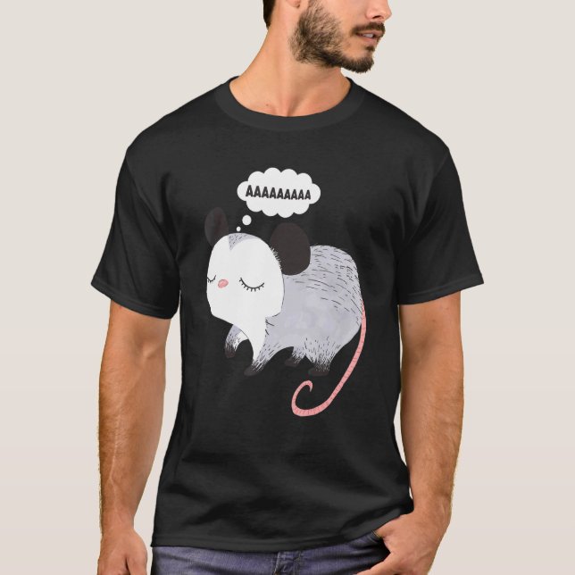 Screening Possum Aaaa Niedlich Opossum Meme Men W T-Shirt (Vorderseite)