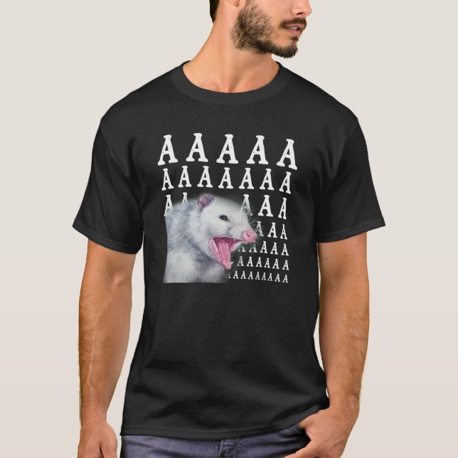 Screening Possum Aaaa Niedlich Opossum Meme T-Shirt (Vorderseite)