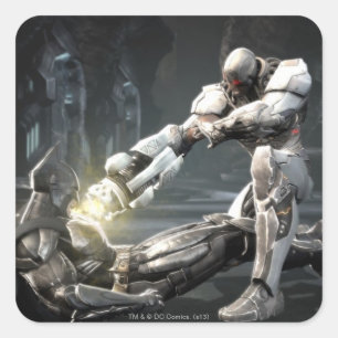 Screenshot: Batman gegen Cyborg Quadratischer Aufkleber