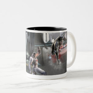 Screenshot: Cyborg gegen Nightwing Zweifarbige Tasse