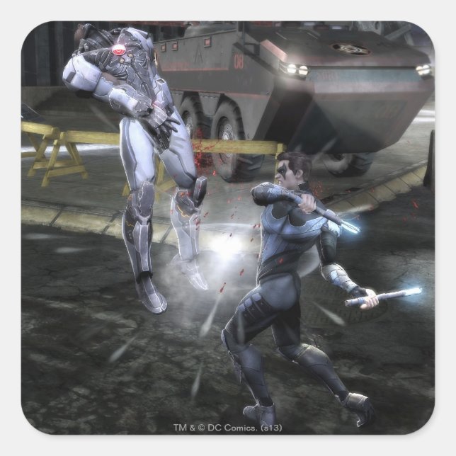 Screenshot: Cyborg vs Nightwing 3 Quadratischer Aufkleber (Vorderseite)