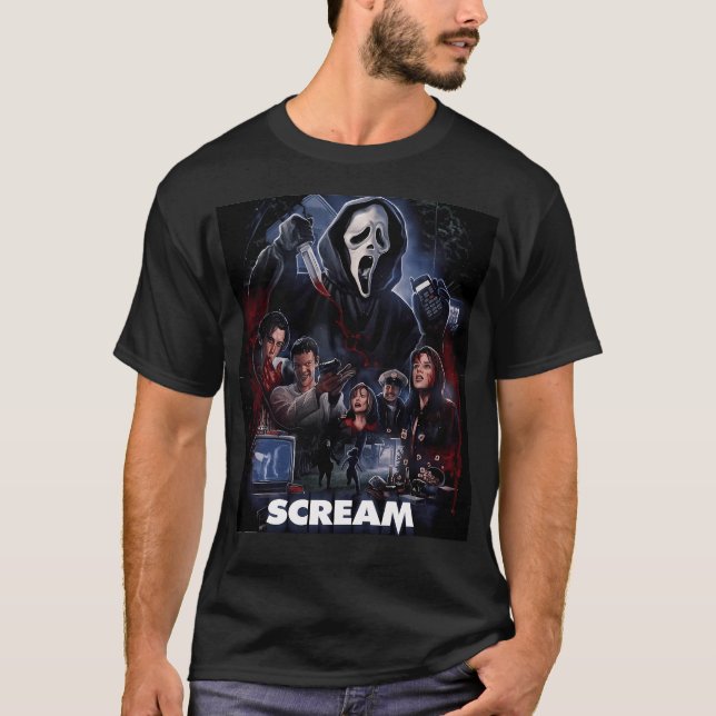 Screenshot Horror Movie Artwork Poster T-Shirt (Vorderseite)