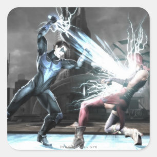 Screenshot: Nightwing gegen harley Quadratischer Aufkleber