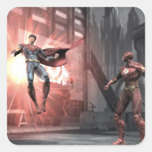 Screenshot: Superman vs Flash Quadratischer Aufkleber