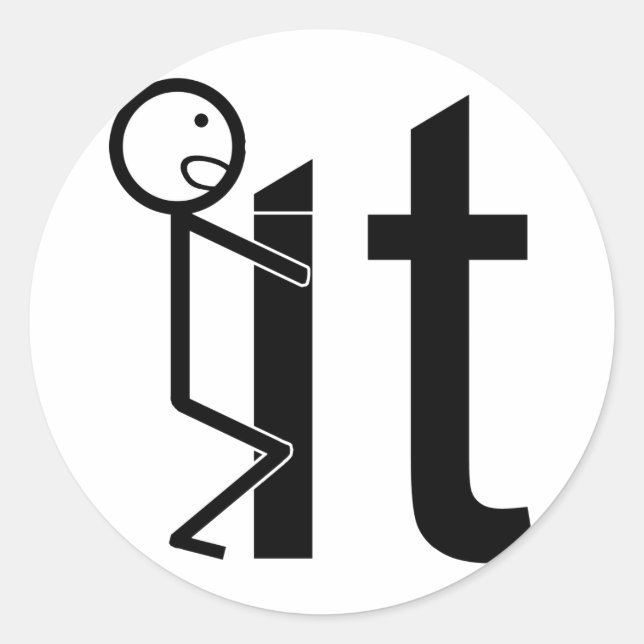 Screes It Funny Strichmännchen Geschenke Runder Aufkleber (Vorderseite)