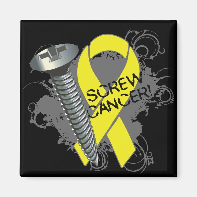 Screw Cancer - Grunge - Testicular Cancer Magnet (Vorne)
