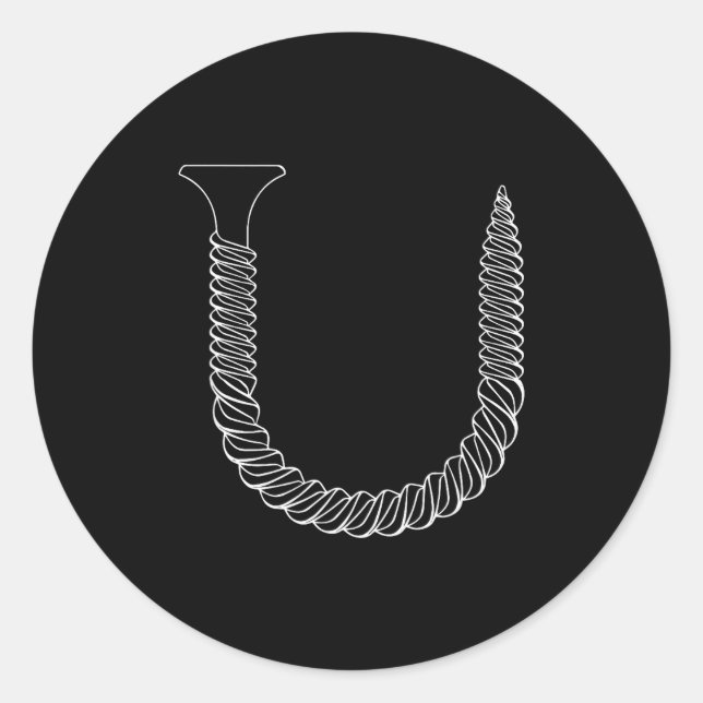 Screw Shaped U - Funny Tool Insul  Runder Aufkleber (Vorderseite)