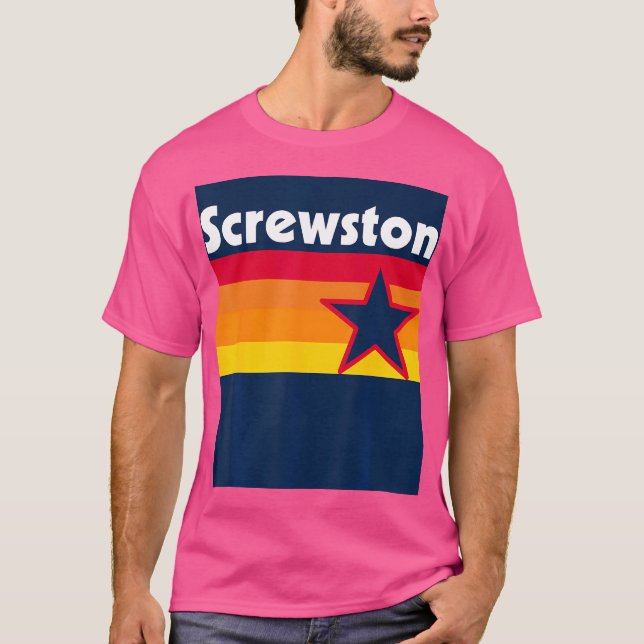 Screwston Texas H-Town Houston Blue T-Shirt (Vorderseite)