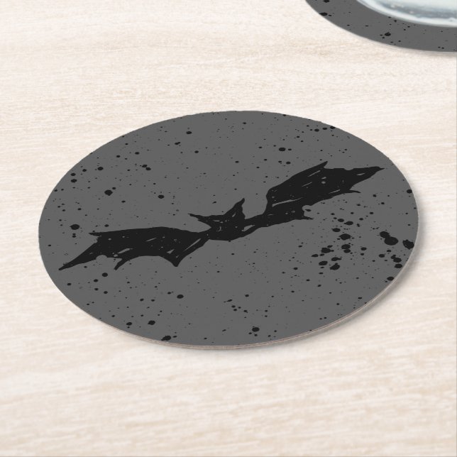 Scribble Bat Runder Pappuntersetzer (Angewinkelt)