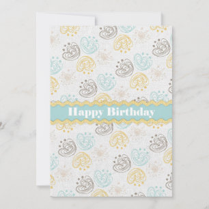 Scribble Blume zum Geburtstag glücklich Karte