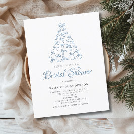 Scribble Bow Christmas Bridal Dusche Einladung Postkarte