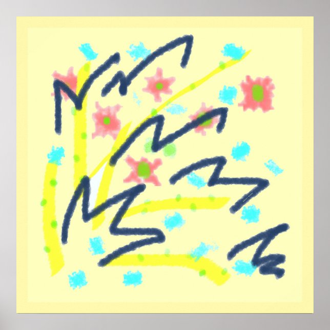 Scribble Buds Art Poster Print Wedding Zuhause Off (Vorne)