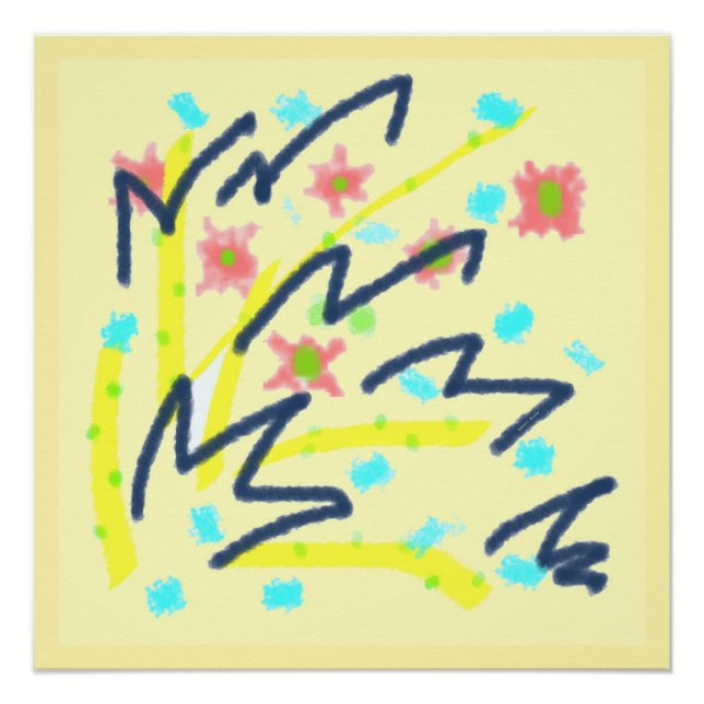 Scribble Buds Glossy Poster (Vorderseite)