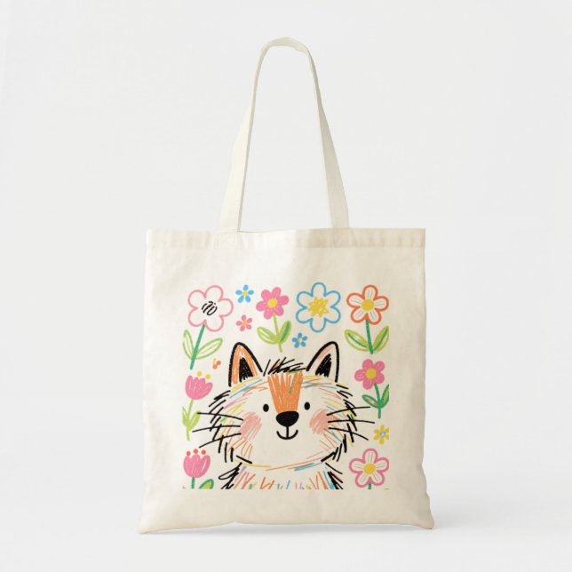 Scribble Cat Tragetasche (Vorne)
