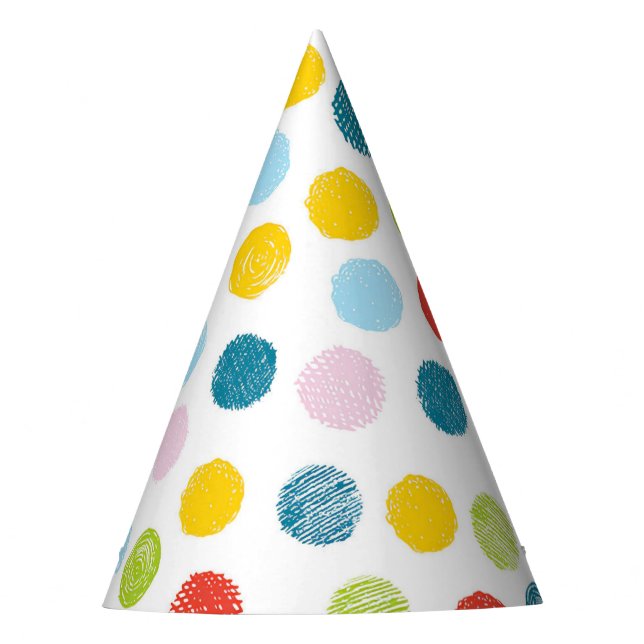 Scribble Dots Party Hat Partyhütchen (Vorderseite)