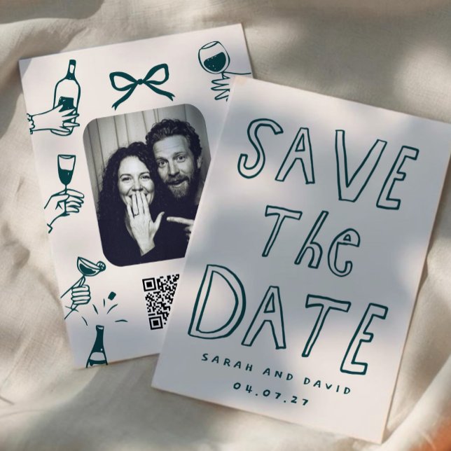 Scribble Funny Doodle Save the date Einladung (Von Creator hochgeladen)