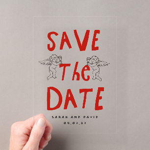 Scribble Funny Doodle Save-the-Date-Einladung Acryleinladungen