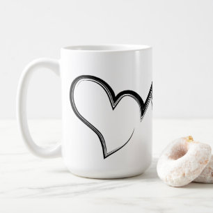 Scribble Heart Liebe Kaffeetasse