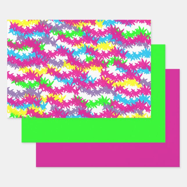 Scribble-Jack Neon Design Geschenkpapier Set (Set)