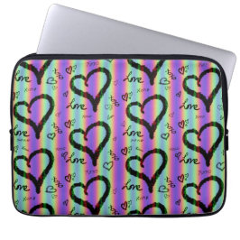 Scribble Liebe Xoxo Heart Strip Electronics Bag Laptopschutzhülle