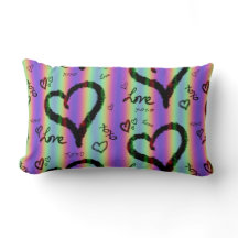 Scribble-Liebe Xoxo Heart Stripe Kissen