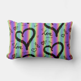 Scribble-Liebe Xoxo Heart Stripe Kissen