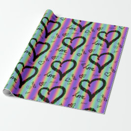 Scribble Liebe Xoxo Herz Strip Papier Geschenkpapier