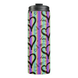 Scribble-Liebe Xoxo Herz Strip Thermal Tumbler Thermosbecher