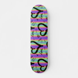 Scribble Liebe Xoxo Herz Stripe Skateboard
