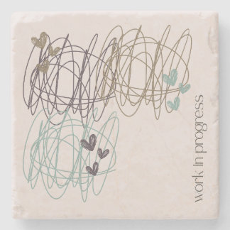 Scribble-Mauspad - Es ist ein laufendes Werk Steinuntersetzer