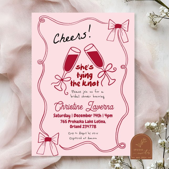 Scribble Roter Bogen Cheers Brautparty Einladung (Von Creator hochgeladen)