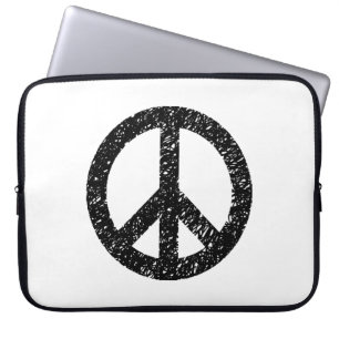 Scribble Stenciled Peace Symbol Laptopschutzhülle