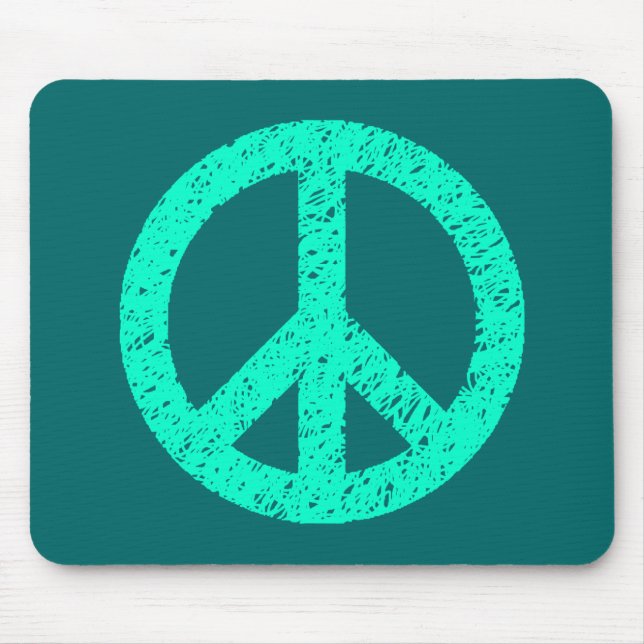 Scribble Stenciled Peace Symbol Mousepad (Vorne)