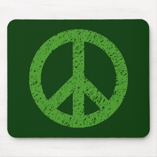 Scribble Stenciled Peace Symbol Mousepad (Vorne)