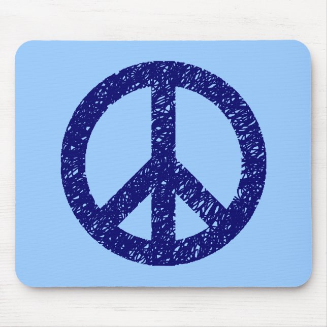 Scribble Stenciled Peace Symbol Mousepad (Vorne)