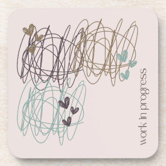 Scribble und Herz - ich bin ein Stück in Arbeit Getränkeuntersetzer