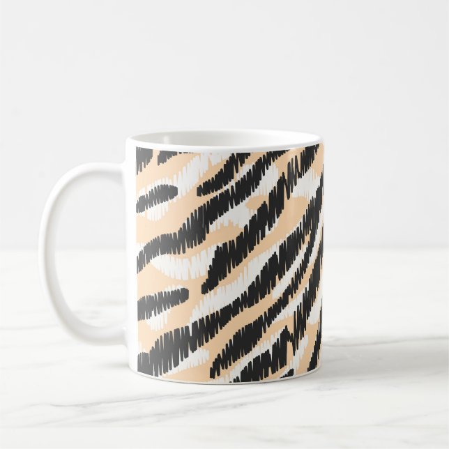 Scribble Zebra Leopard: Vintager Pelz Kaffeetasse (Links)