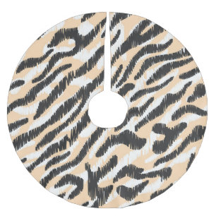 Scribble Zebra Leopard: Vintager Pelz Polyester Weihnachtsbaumdecke