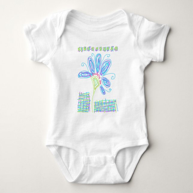 Scribbled Blume Abstrakt Wearable Art T-Shirt (Vorderseite)