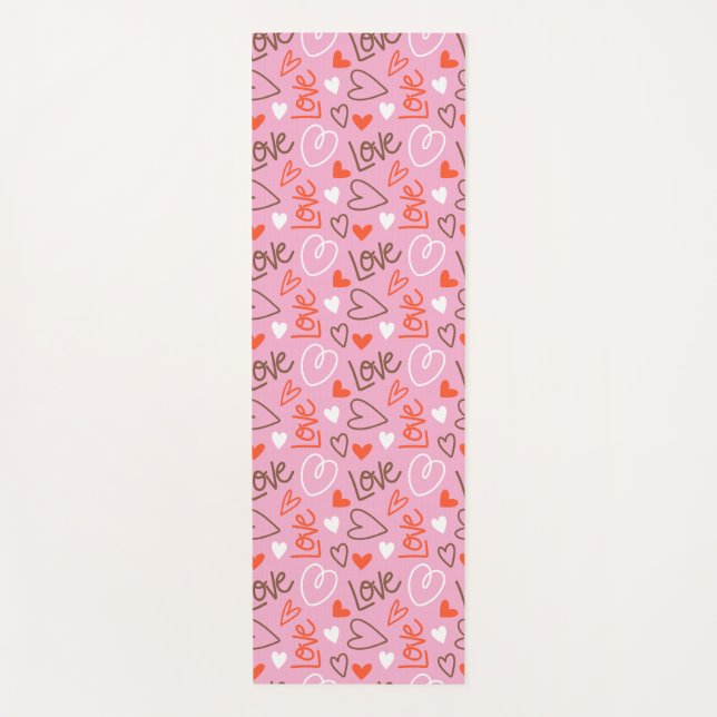 Scribbled Liebe Herz Yoga Mat Yogamatte (Vorderseite)
