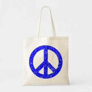 Scribbled Peace Symbol - Blau Tragetasche