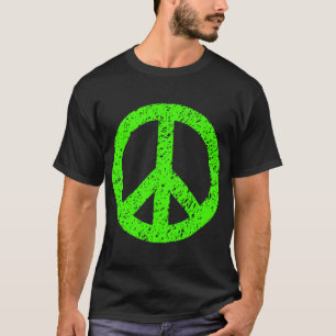 Scribbled Peace Symbol - Chartreuse T-Shirt