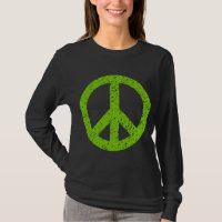 Scribbled Peace Symbol - Martian Green