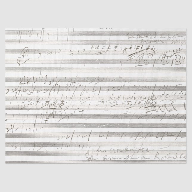 Scribbled Sheet Music Scratched Vintag Song Sepia Seidenpapier (Vorderseite)