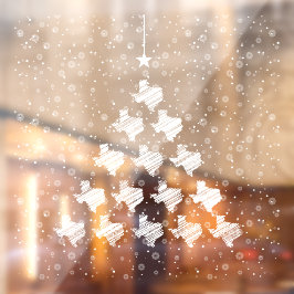 Scribbled Texas Christmas Tree Fensteraufkleber