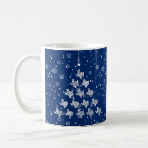 Scribbled Texas Christmas Tree on Blue Kaffeetasse