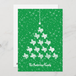 Scribbled Texas Weihnachtsbaum auf Green Holiday C Feiertagskarte