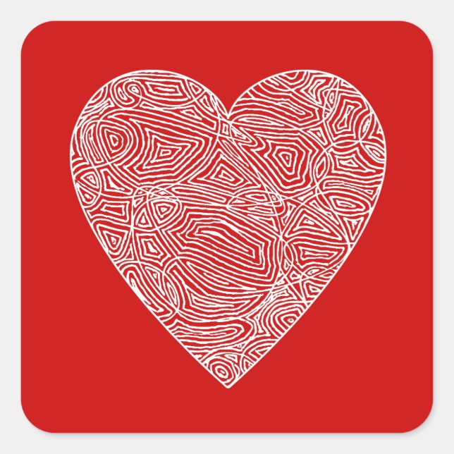 Scribbleprint Heart Sticker (Vorderseite)