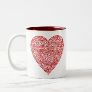 Scribbleprint Herz Zweifarbige Tasse